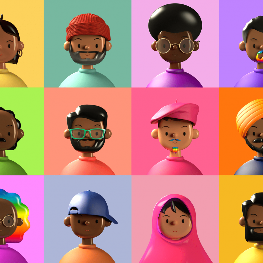 A diverse library of 3D avatars to inspire your creativity