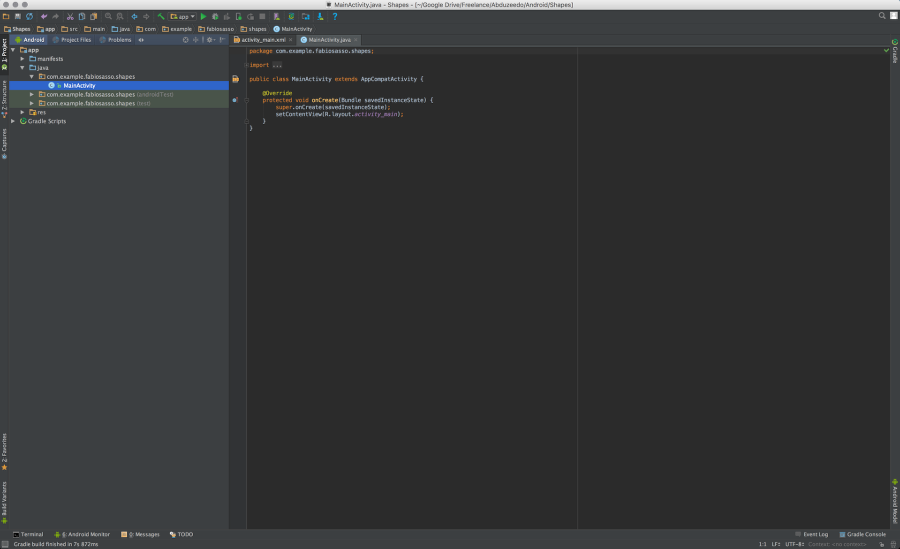 Android Native Prototyping - Shapes and Click Event