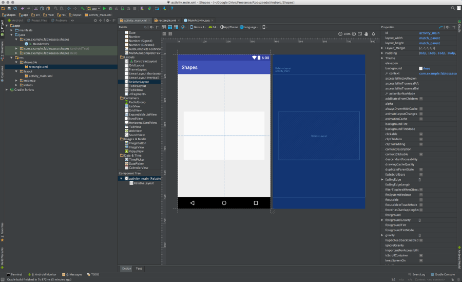 Android Native Prototyping - Shapes and Click Event