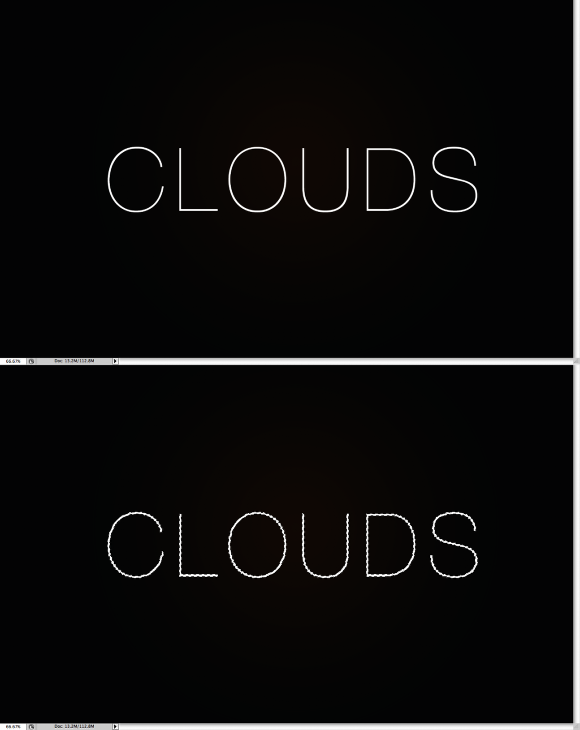 Image of a step from the Photoshop Quick Tips #6: Cloudy Text