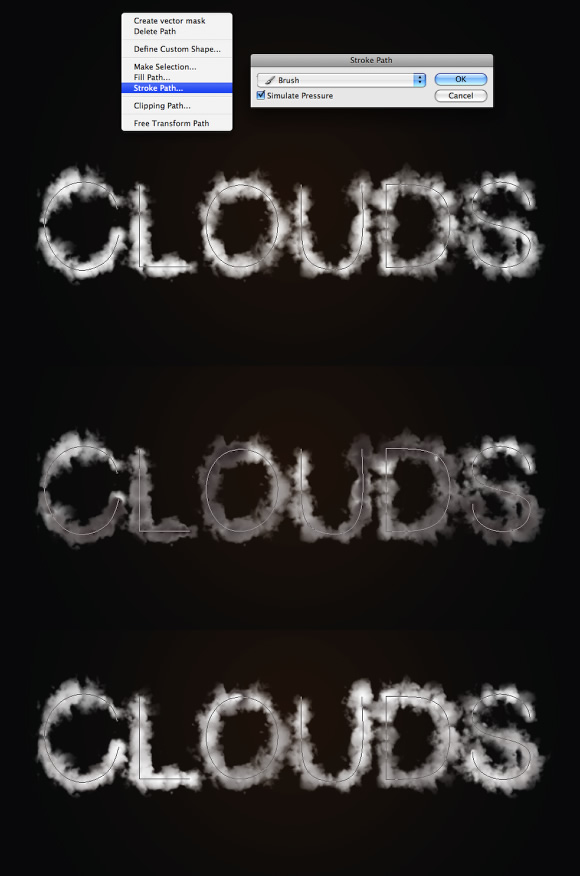 Image of a step from the Photoshop Quick Tips #6: Cloudy Text