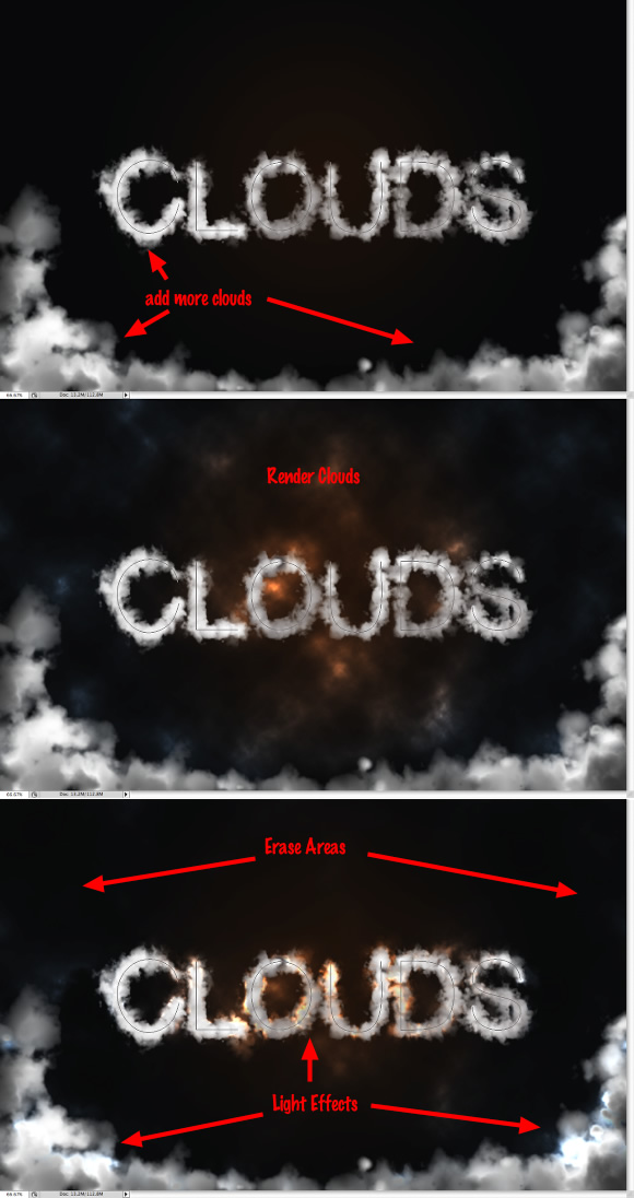 Image of a step from the Photoshop Quick Tips #6: Cloudy Text