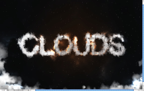 Image of a step from the Photoshop Quick Tips #6: Cloudy Text