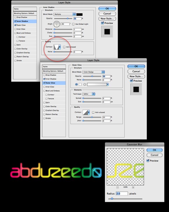 Photoshop Quick Tips: Neon with Layer Styles
