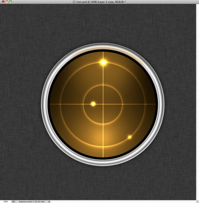Radar Icon in Photoshop