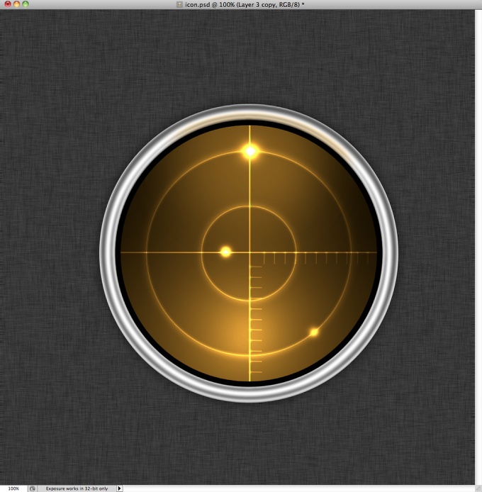 Radar Icon in Photoshop