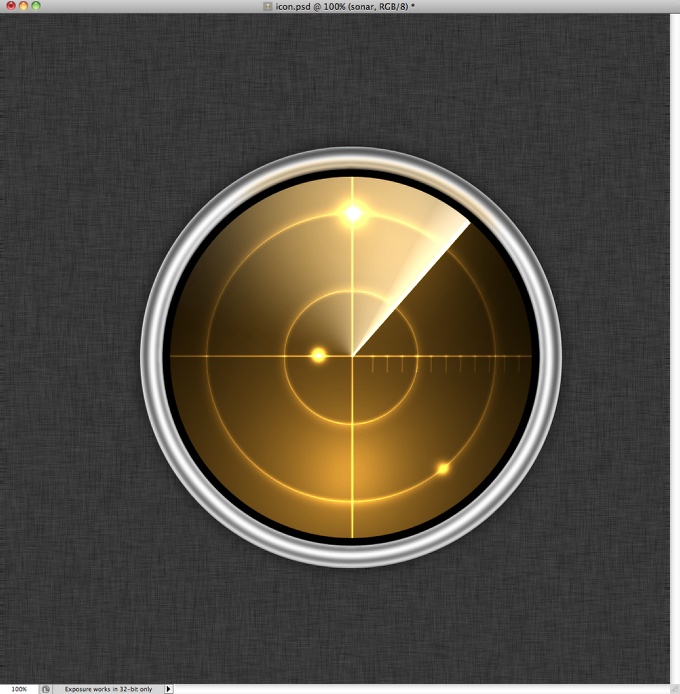Radar Icon in Photoshop