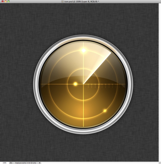 Radar Icon in Photoshop