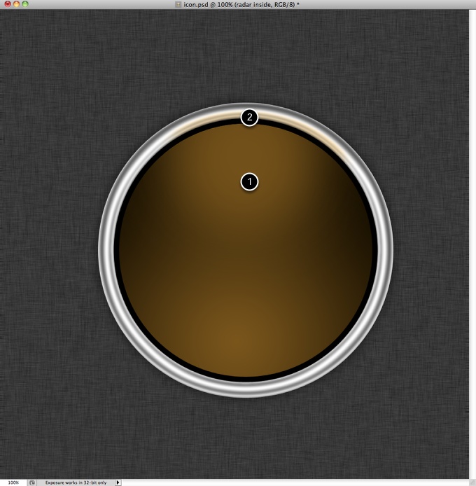 Radar Icon in Photoshop