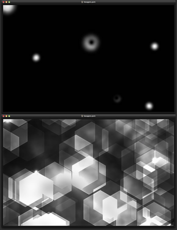 Hexagons Bokeh in Pixelmator