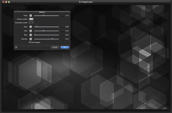 Hexagons Bokeh in Pixelmator