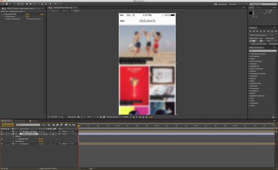 iOS7 UI Effects in Photoshop and After Effects