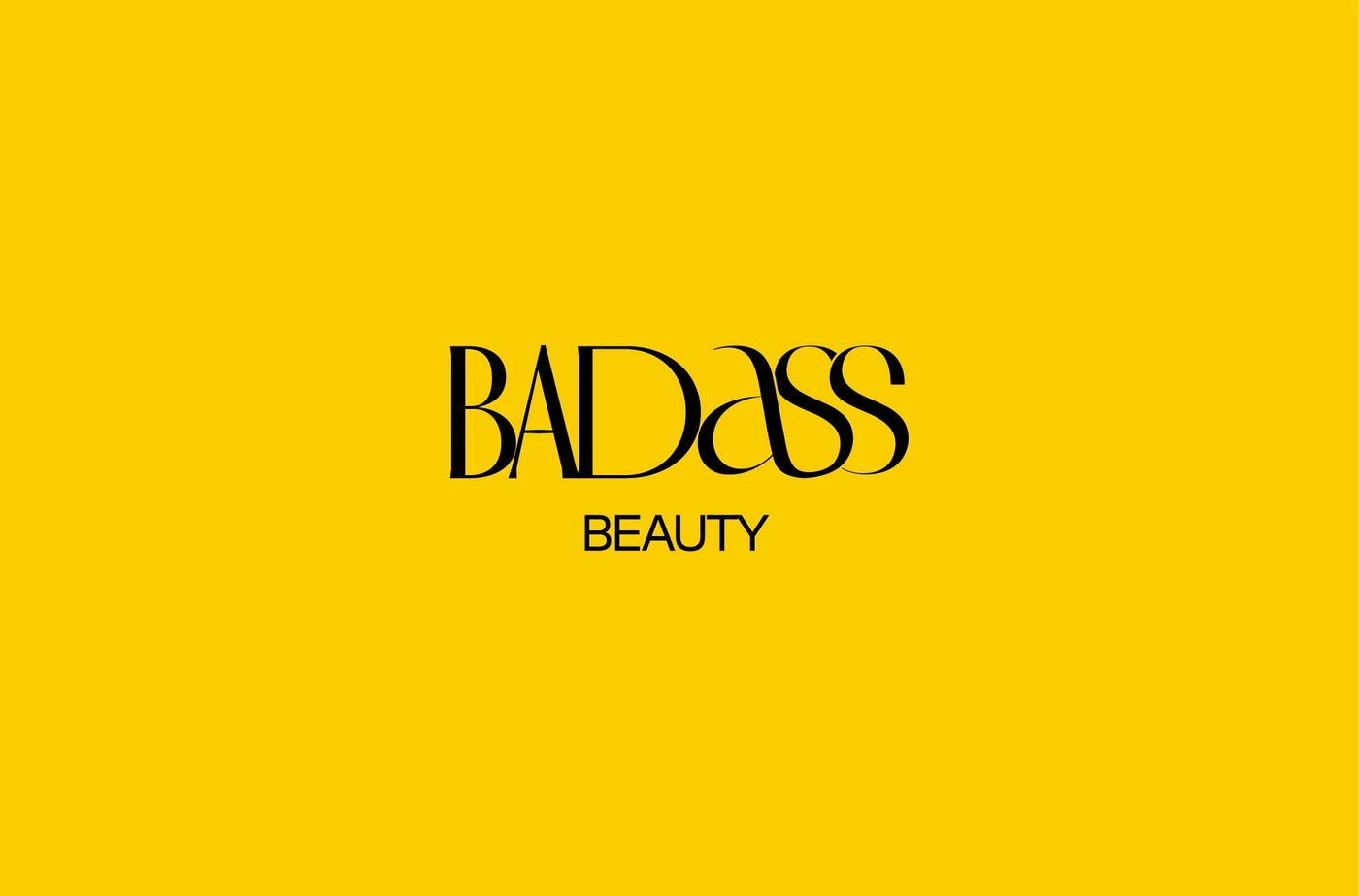 Badass Beauty skincare brand identity packaging design hero composition