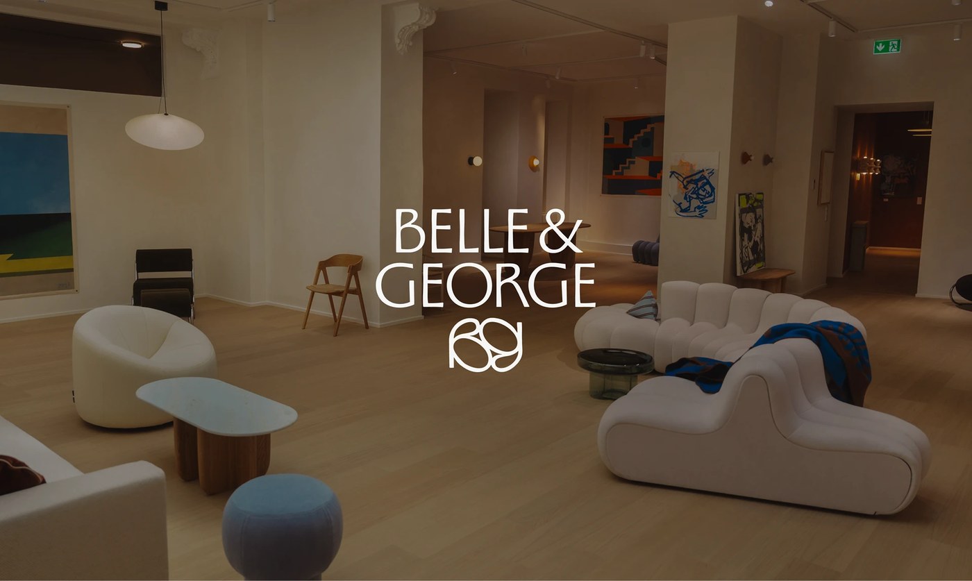 brand identity design Belle George wordmark Art Deco letterforms