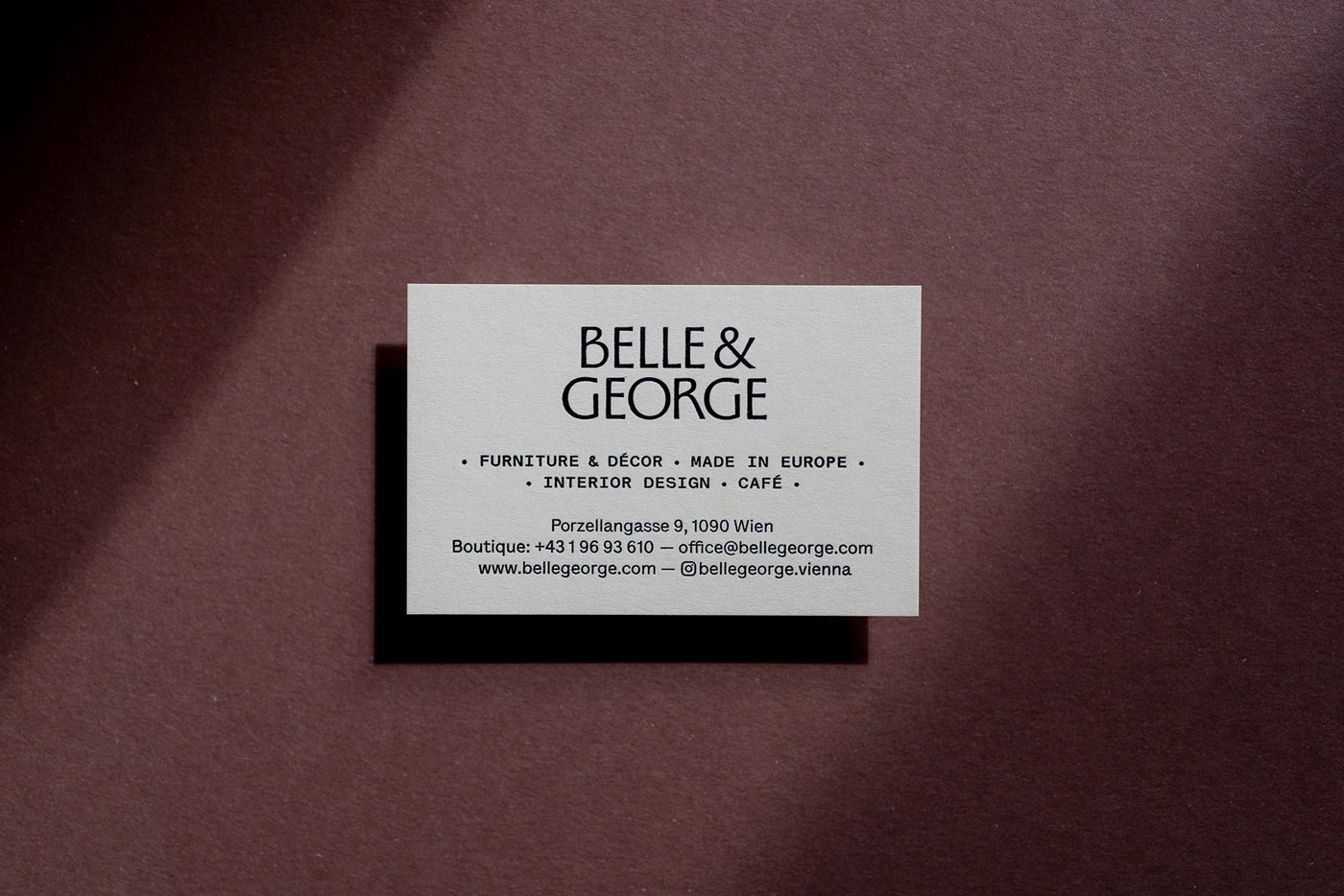 brand identity design Belle George foil stamping recycled paper
