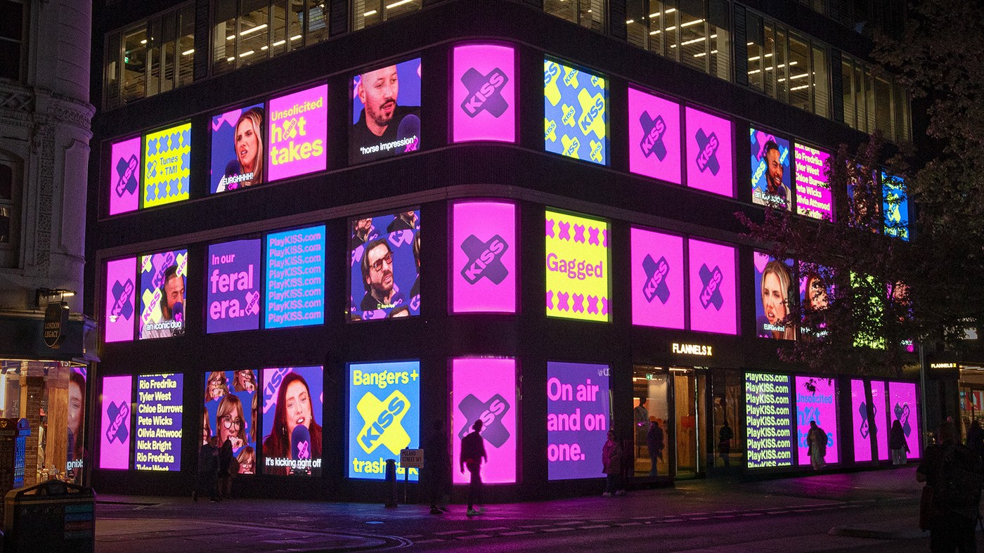 KISS FM identity storefront by NOT Wieden+Kennedy