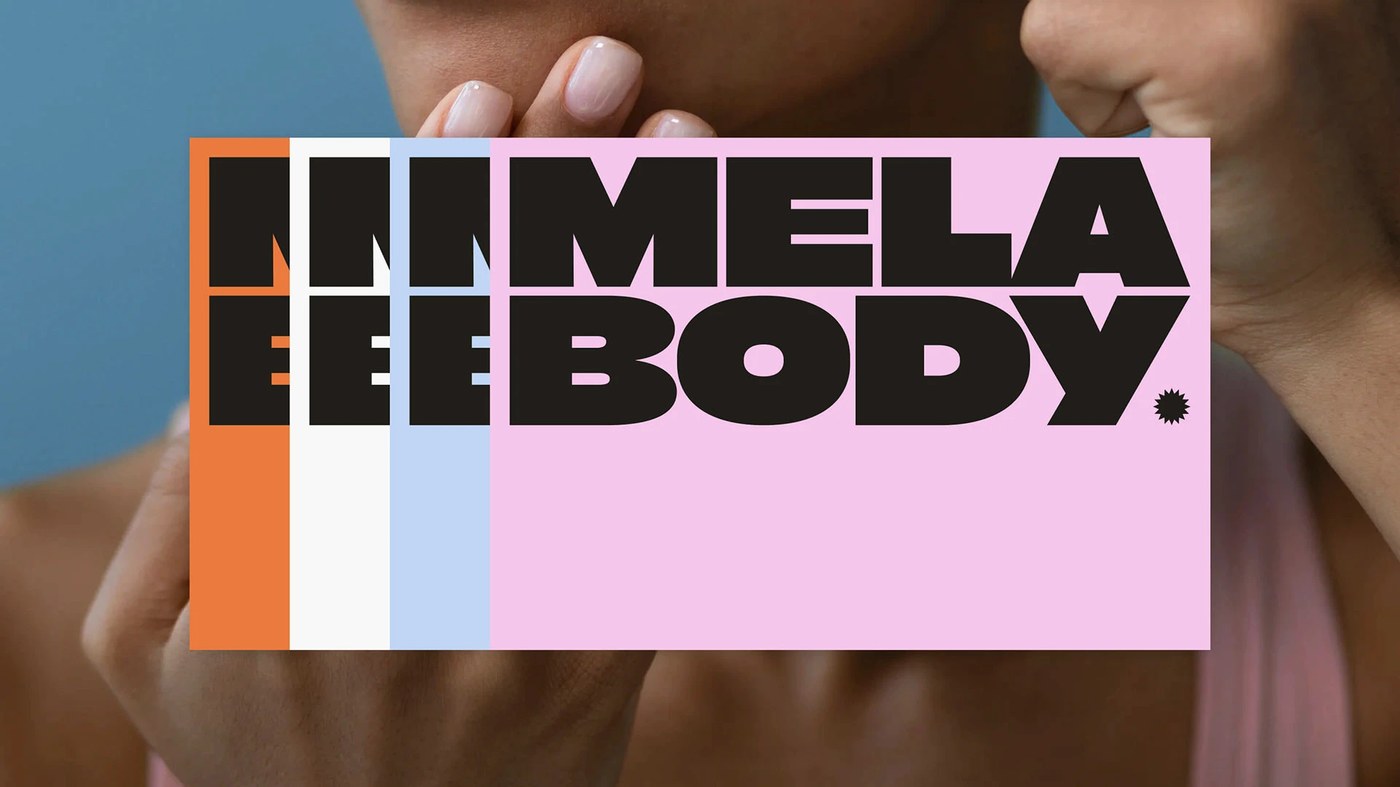 MELABODY minimal colorful skincare packaging by CAPS Design Studio