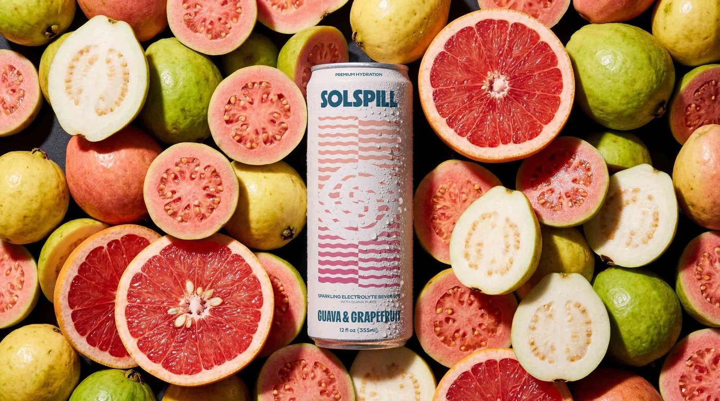 Solspill beverage packaging design brand identity applications by Holman Design