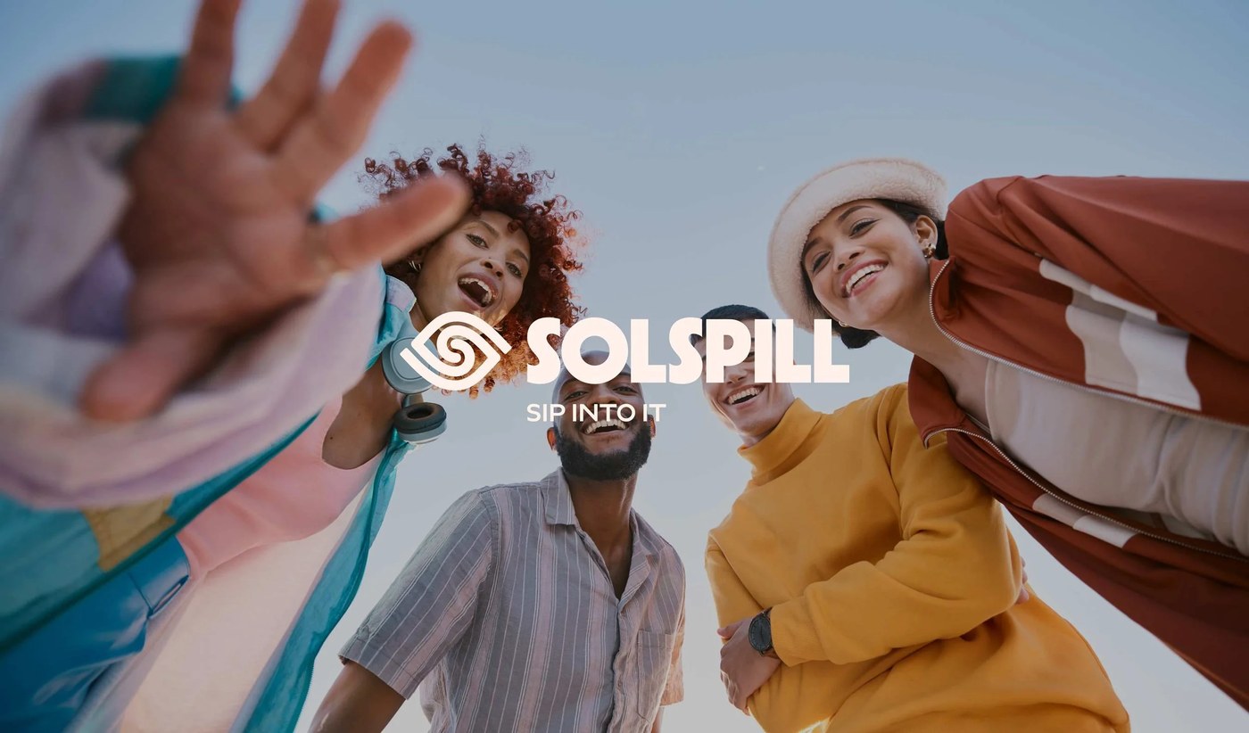 Solspill beverage packaging design premium hydration brand detail by Holman Design