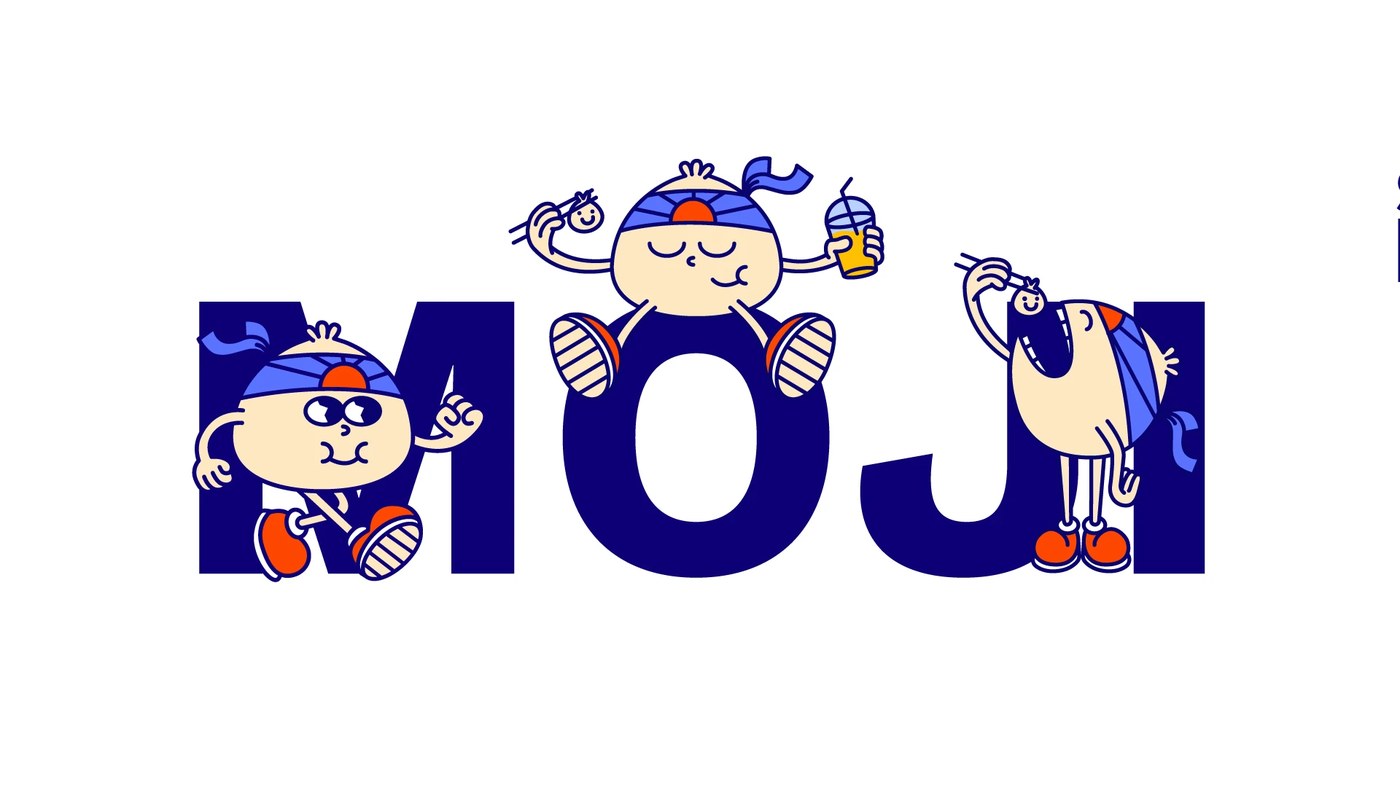 Momo & Co restaurant brand identity cobalt blue orange palette by Brandtown Studio