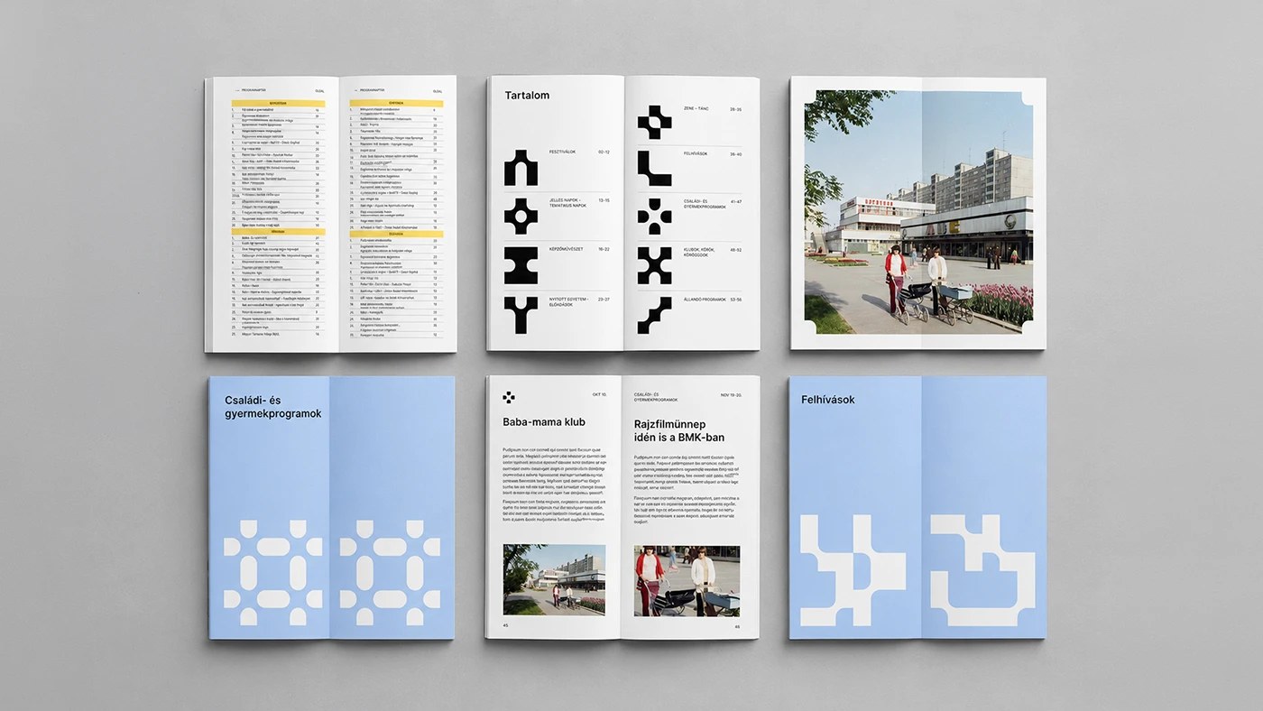 Budapest cultural center brand identity print collateral DE_FORM studio