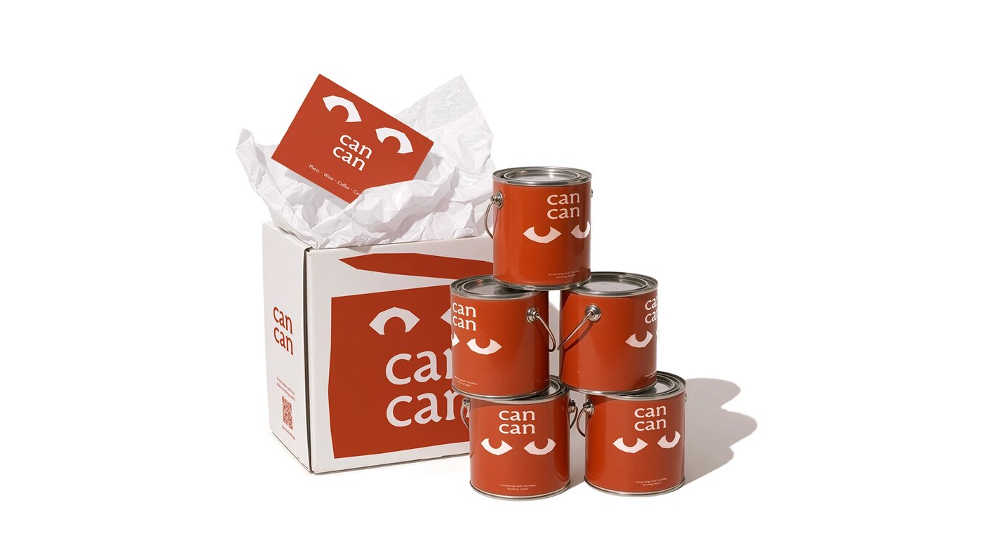 cancan food design studio brand identity restaurant tin can packaging detail