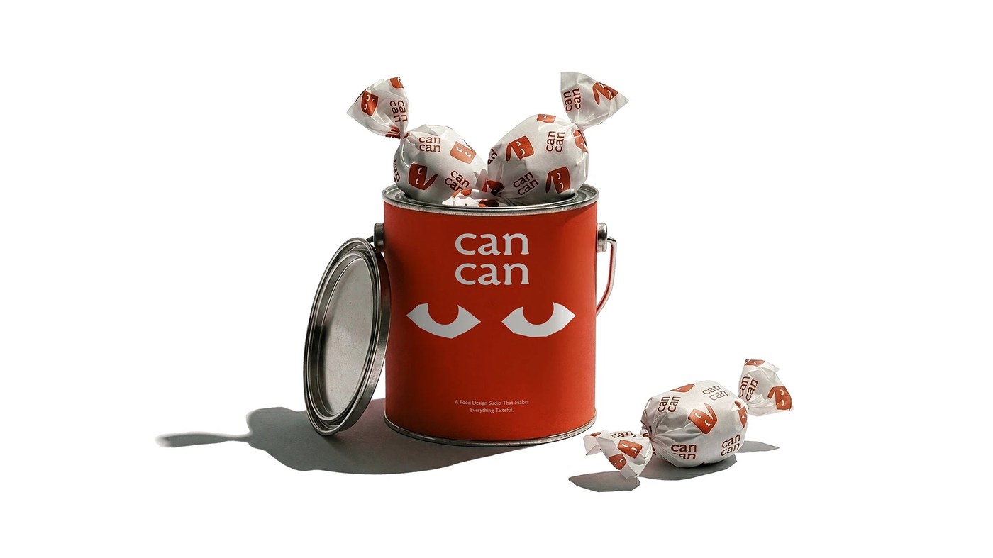 cancan food design studio brand identity restaurant tableware and cans