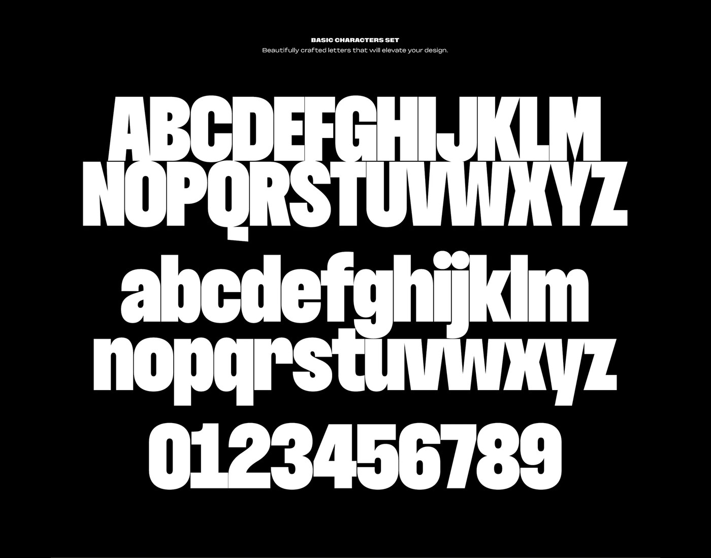 Free trial character set — display typeface variable font by Rajesh Rajput