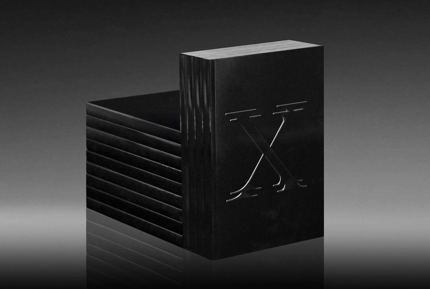display serif typeface design book cover with blind emboss