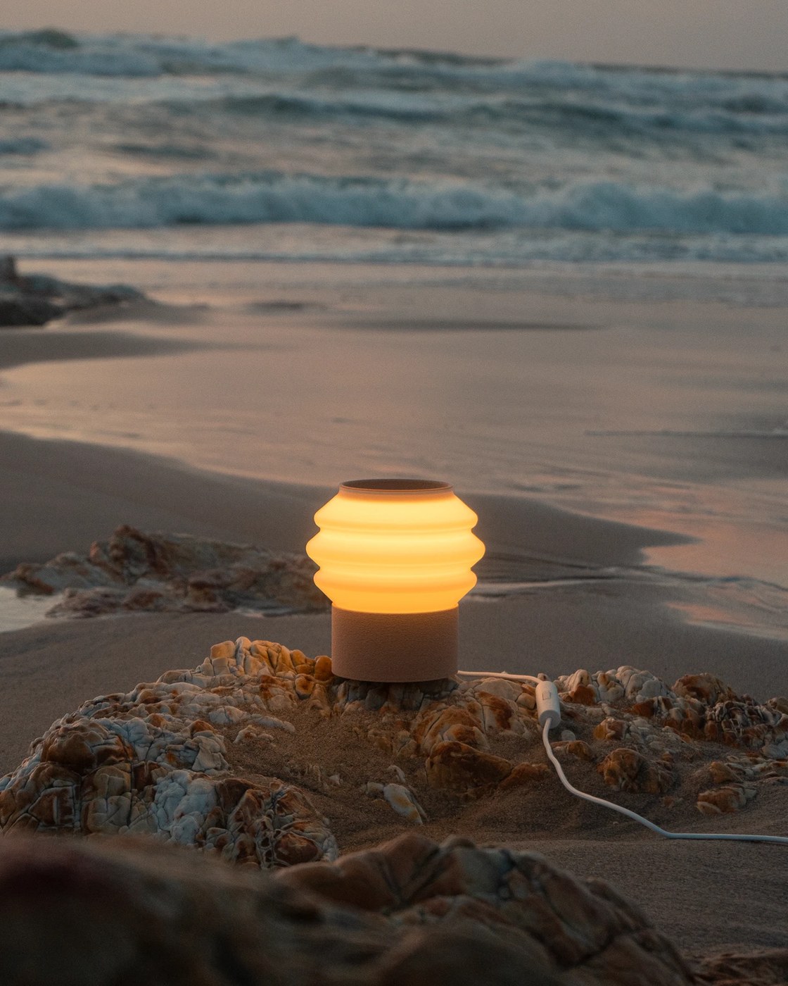 3D printed lamp fuzzy base tray detail Teixeira Design Studio