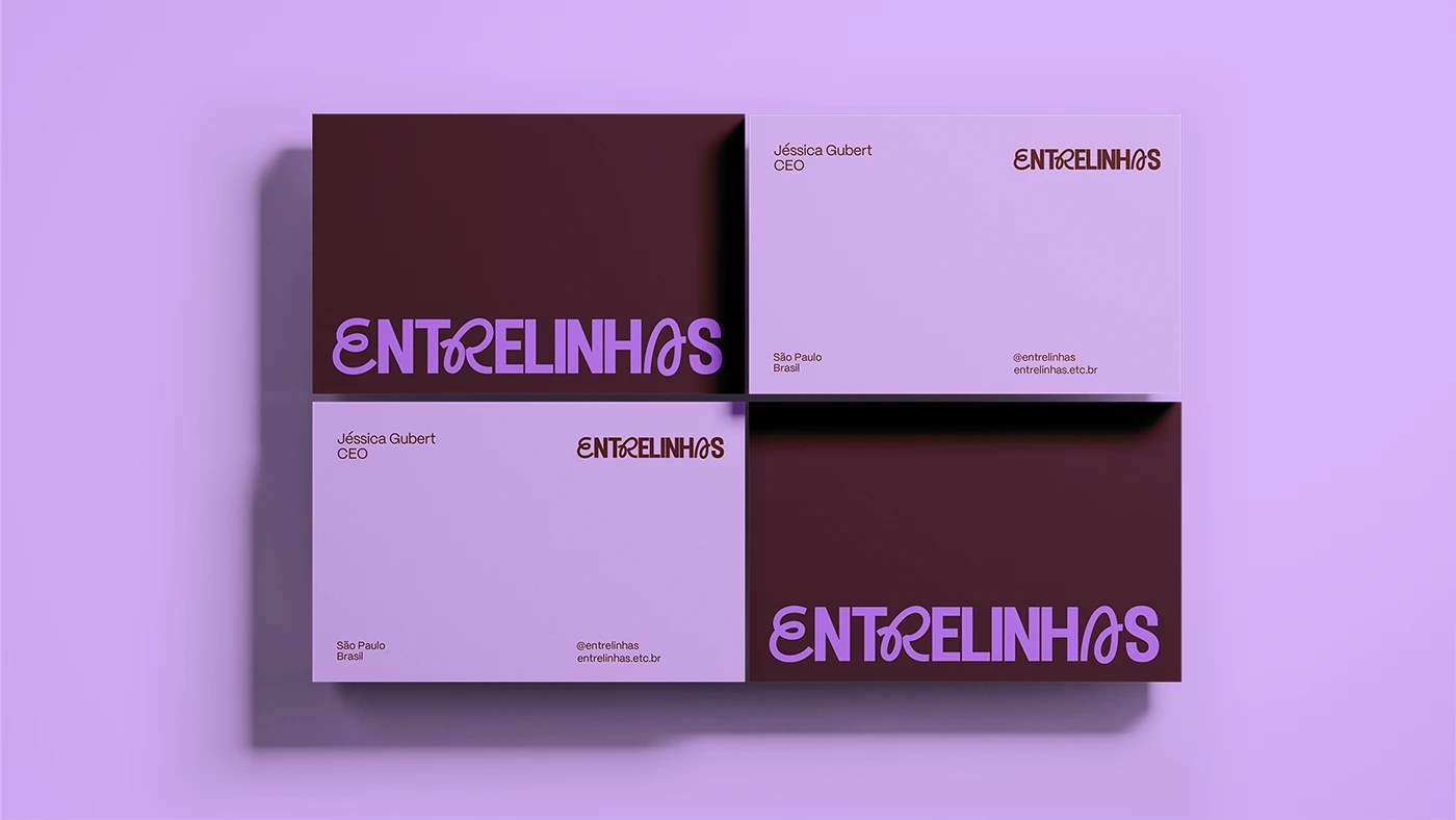 Entrelinhas brand identity design wordmark with custom R ligature in Kilimanjaro Sans