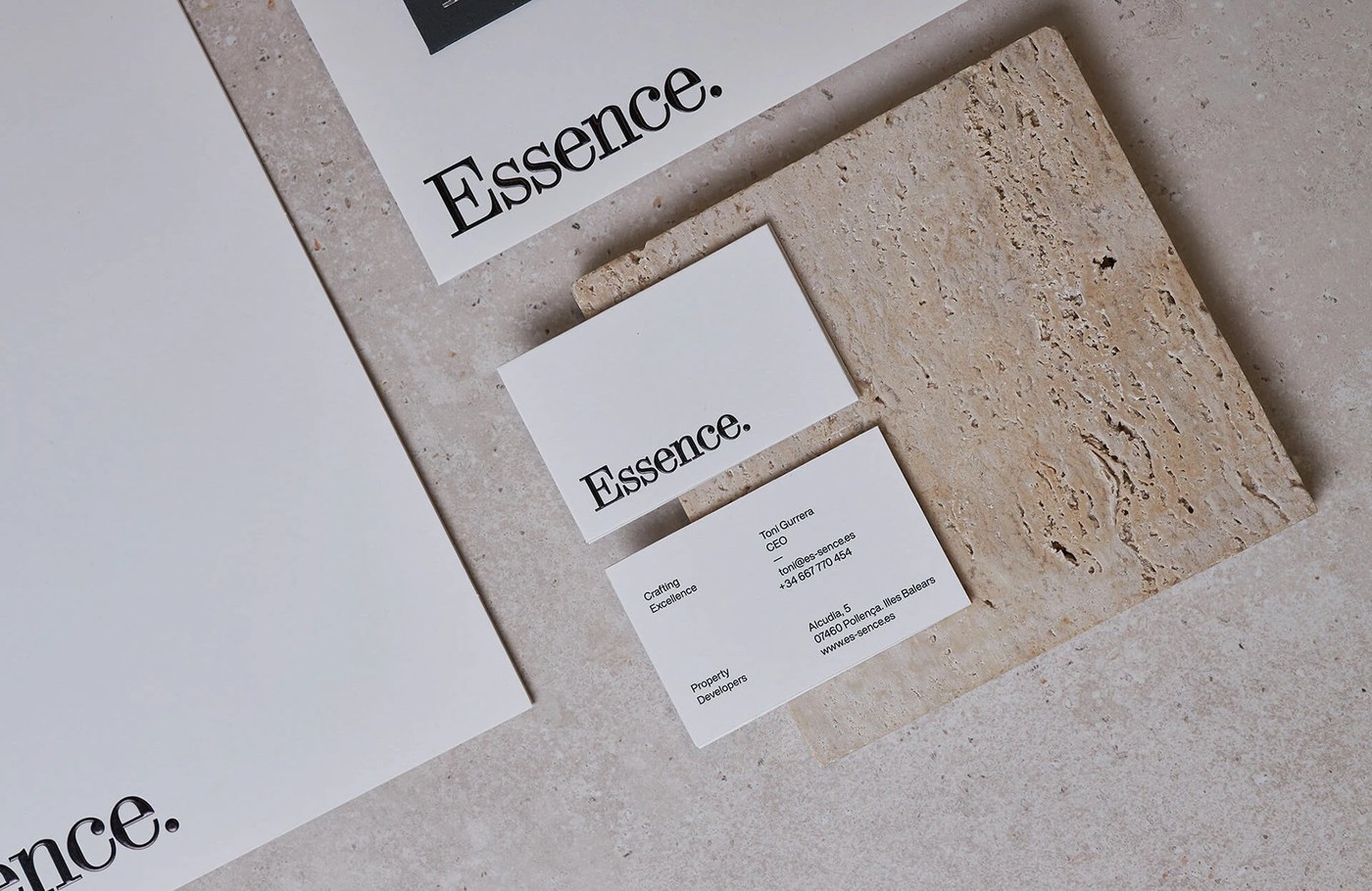 Essence visual identity system stationery receipt mockups