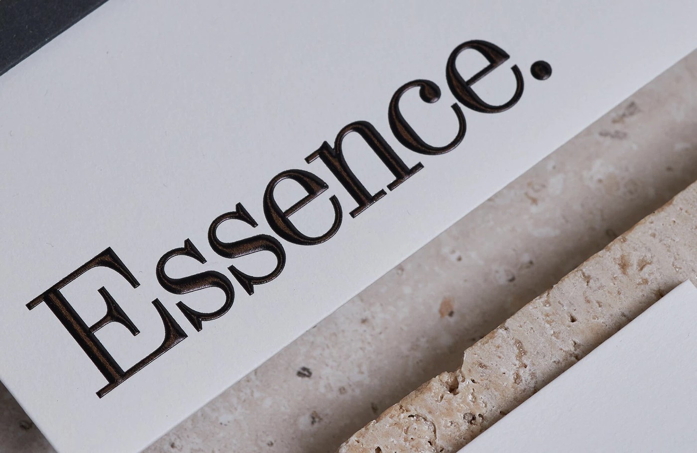 Essence visual identity system architectural catalog print detailing