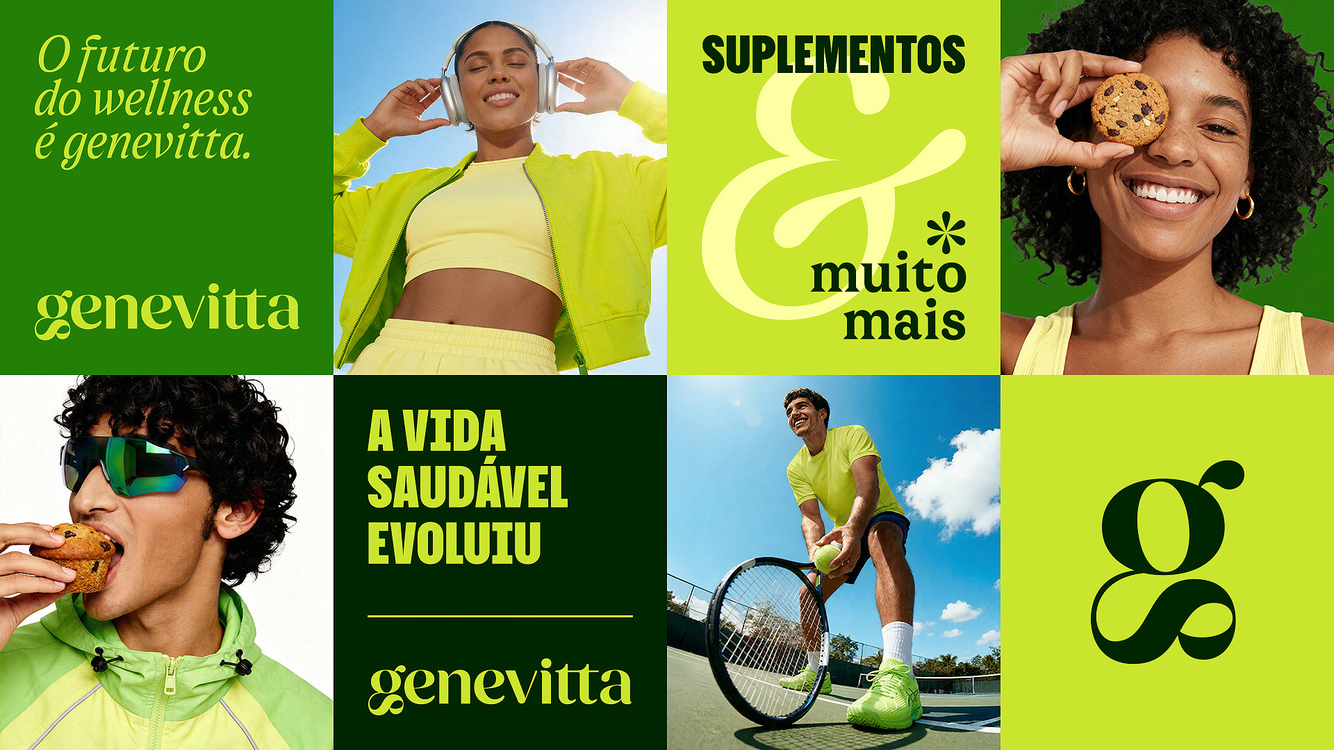 brand identity system displayed in an open brand guidelines book with clean layouts and lifestyle photography