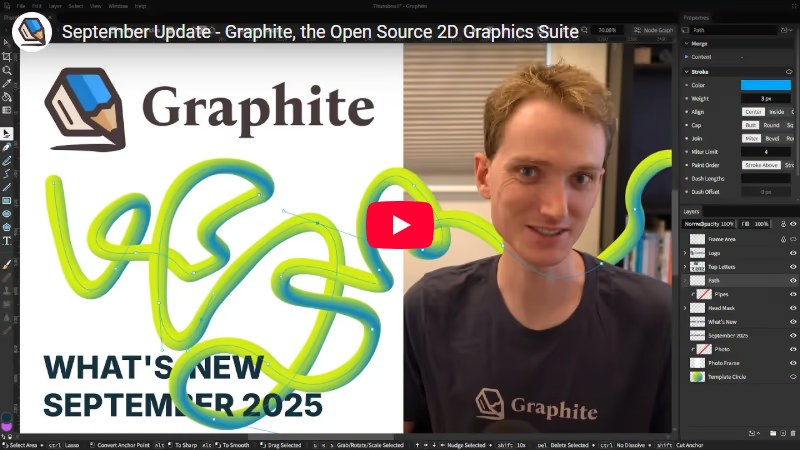 Graphite open source vector editor September 2025 update preview