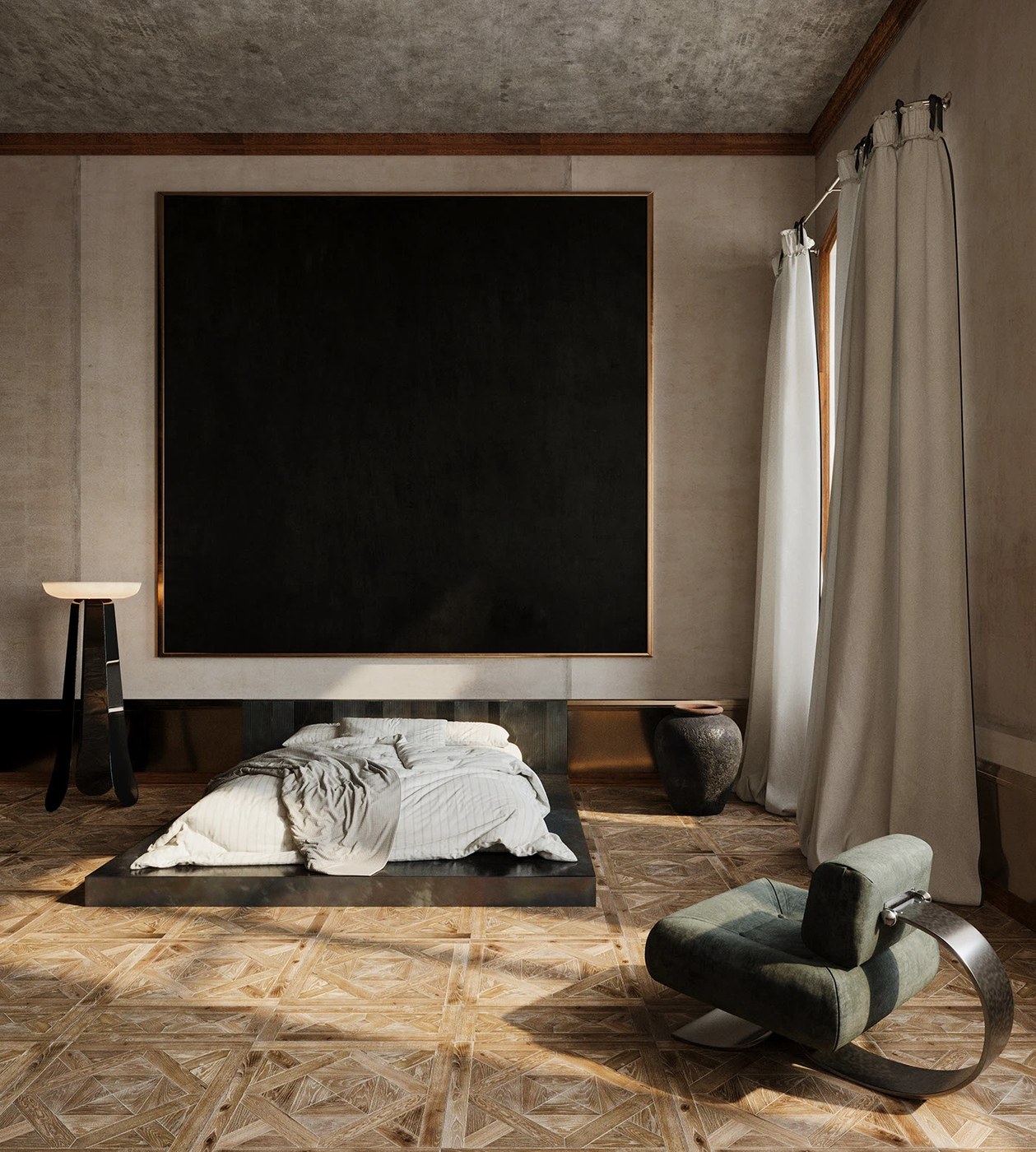 3D architectural visualization interior CGI portfolio 2026 bedroom scene by JW Renders