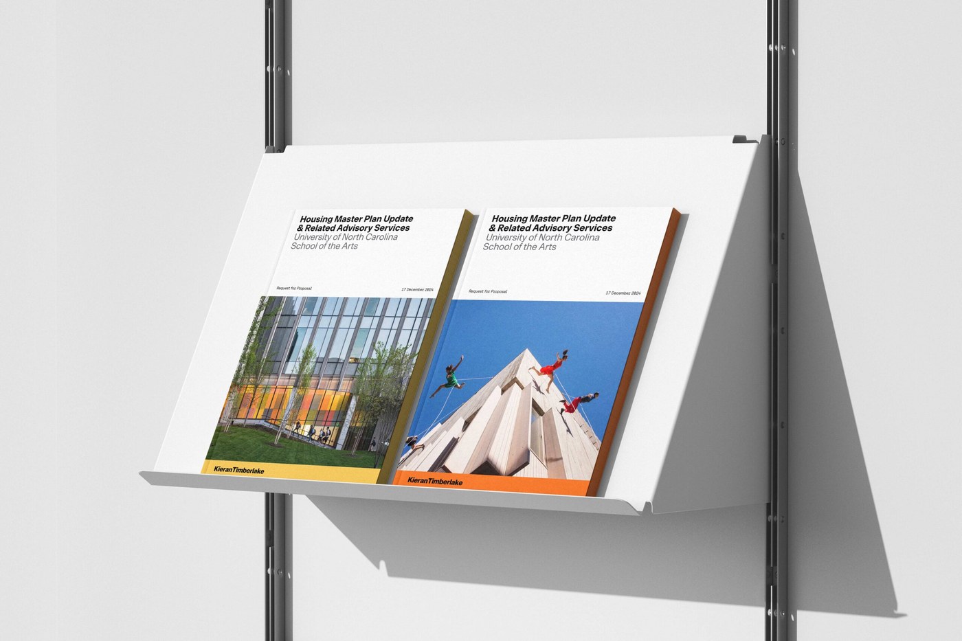 KieranTimberlake architecture firm brand identity shelves installation by Athletics