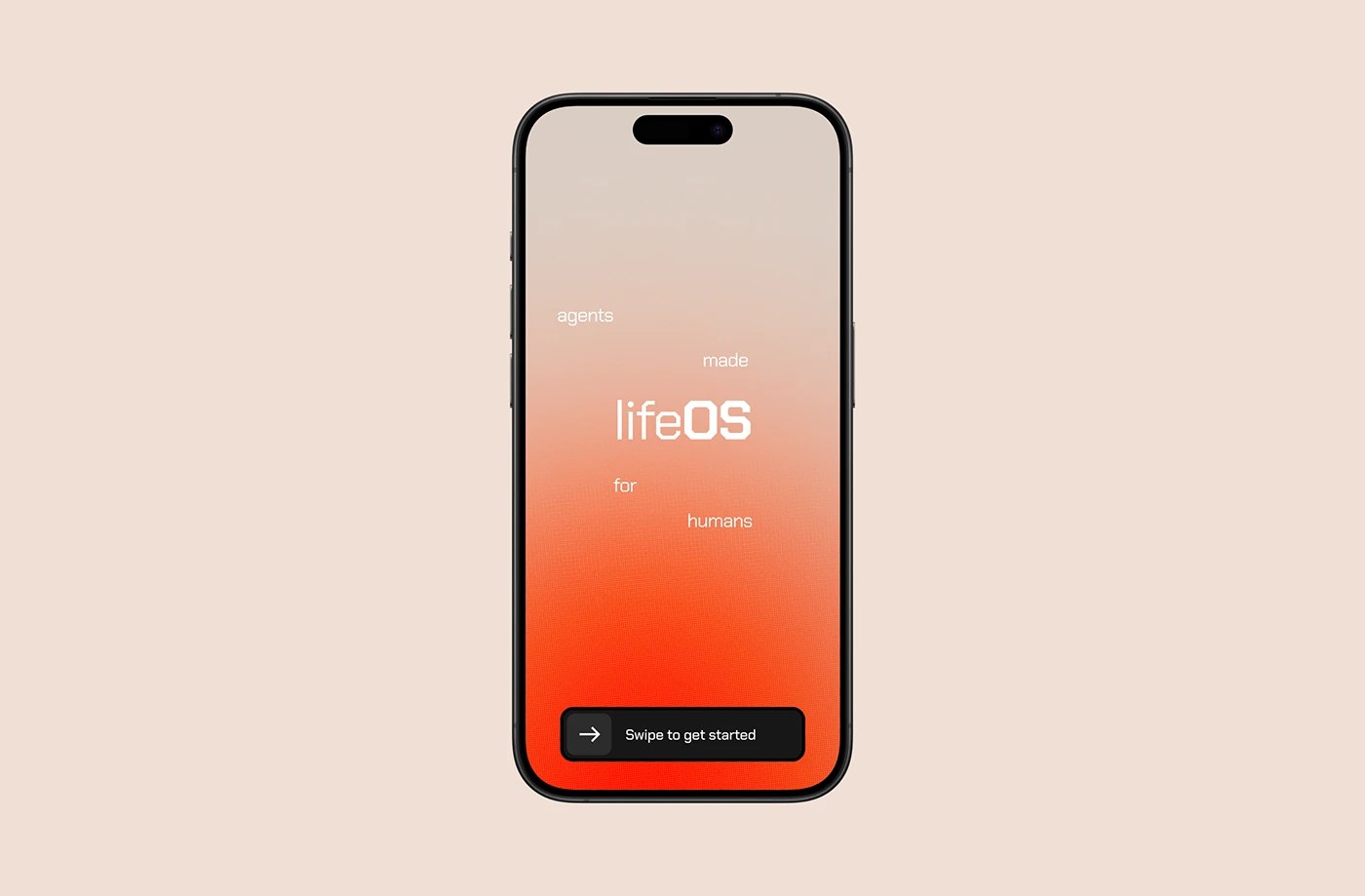 lifeOS app design dark navy gradient interface with violet agent status indicators