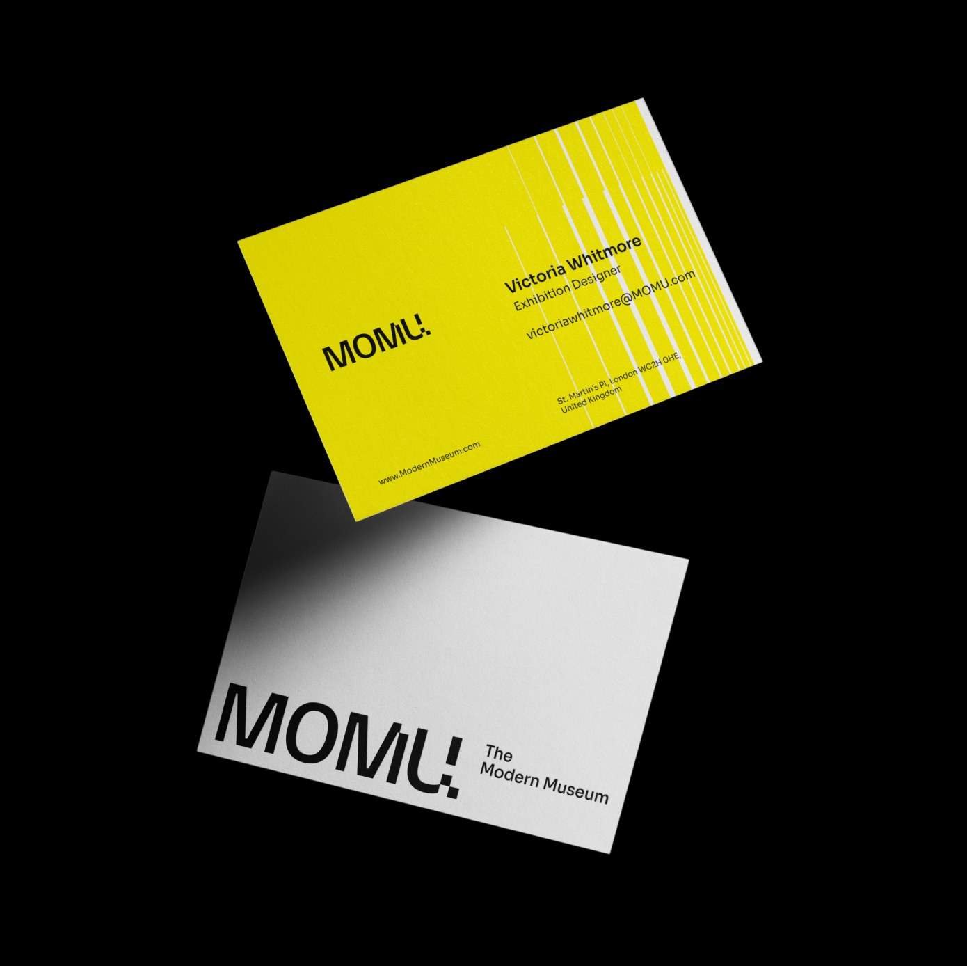 Concentric wave patterns and layouts in the museum brand identity design.