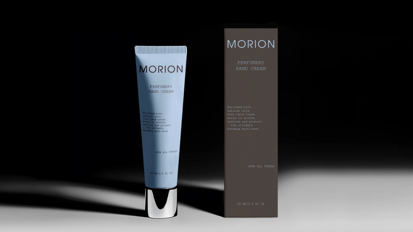 Cosmetics packaging design with a side-by-side comparison of the dark grey dropper bottle and the cream jar under directional studio lighting.