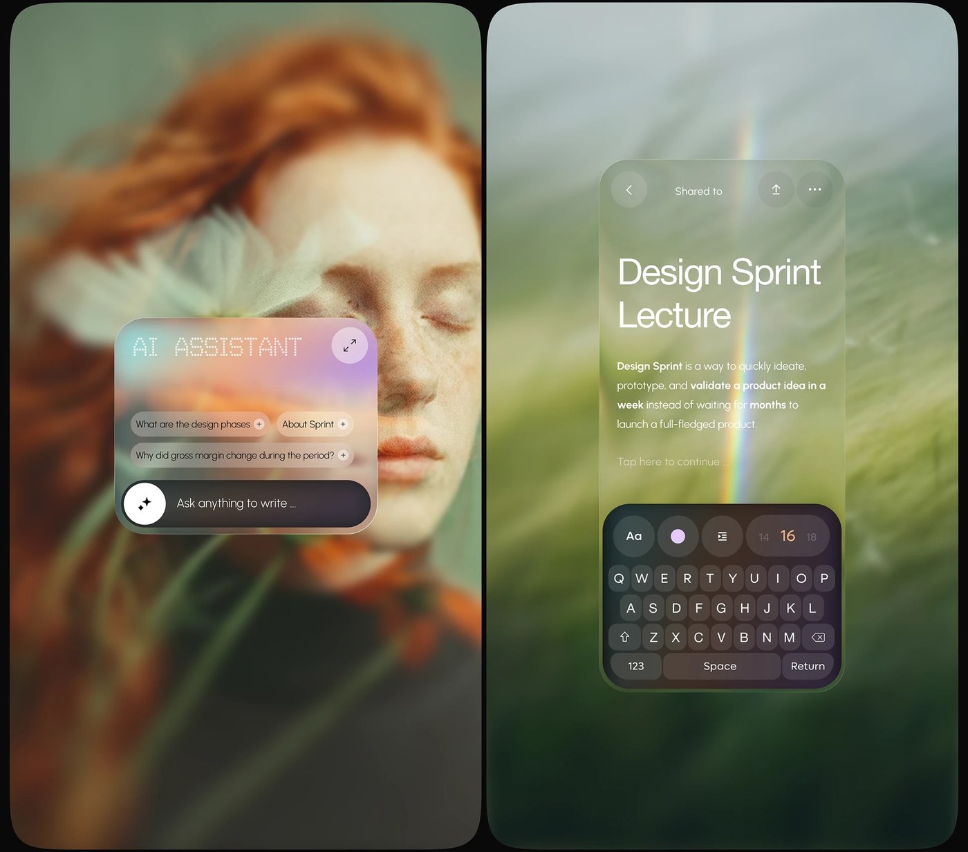 AI workspace UX UI design dashboard generative feature UI