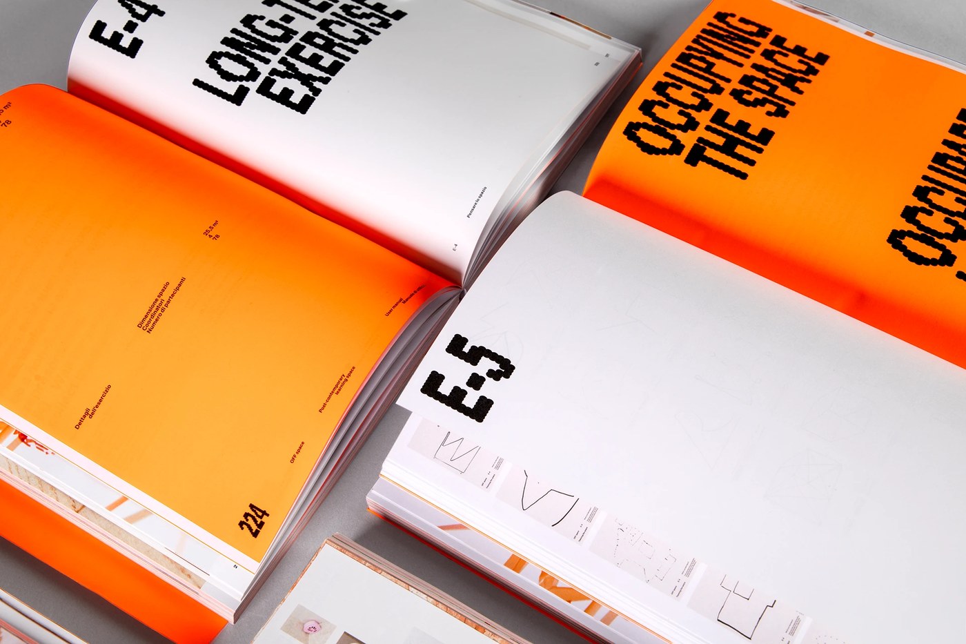 Book pages detailing the editorial design grid system alignment.