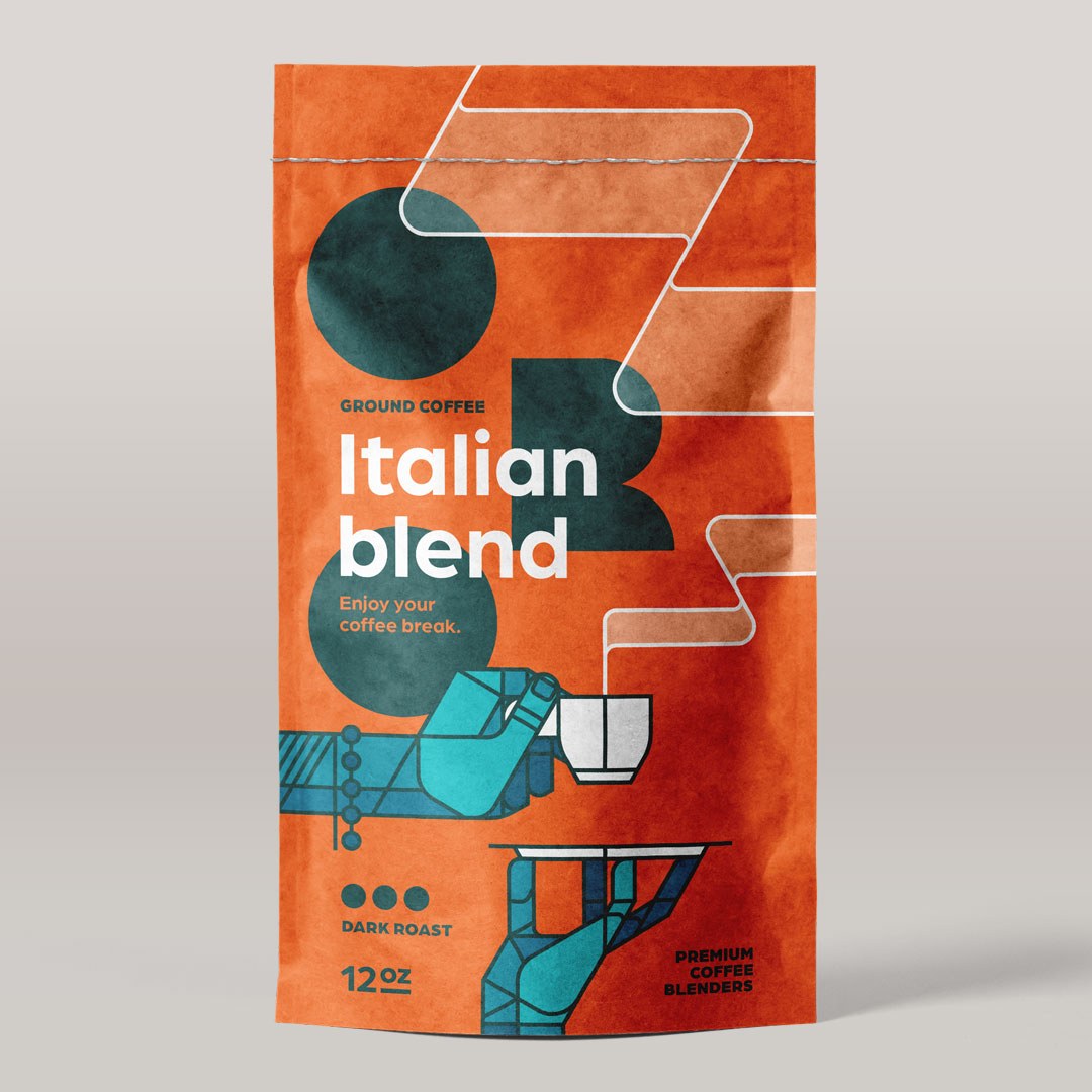 ORO coffee packaging design burnt orange variant by 3rd Floor