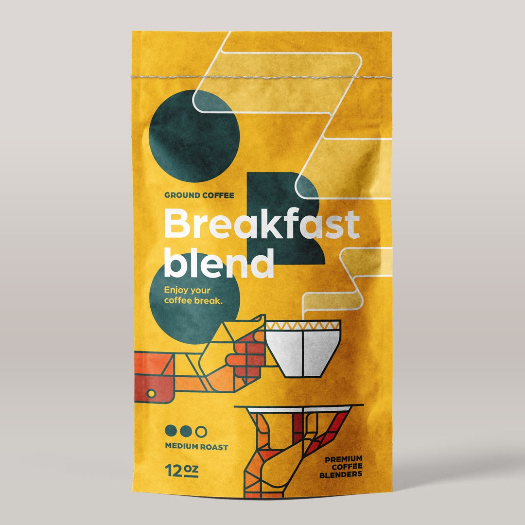 ORO coffee packaging design golden yellow variant by 3rd Floor