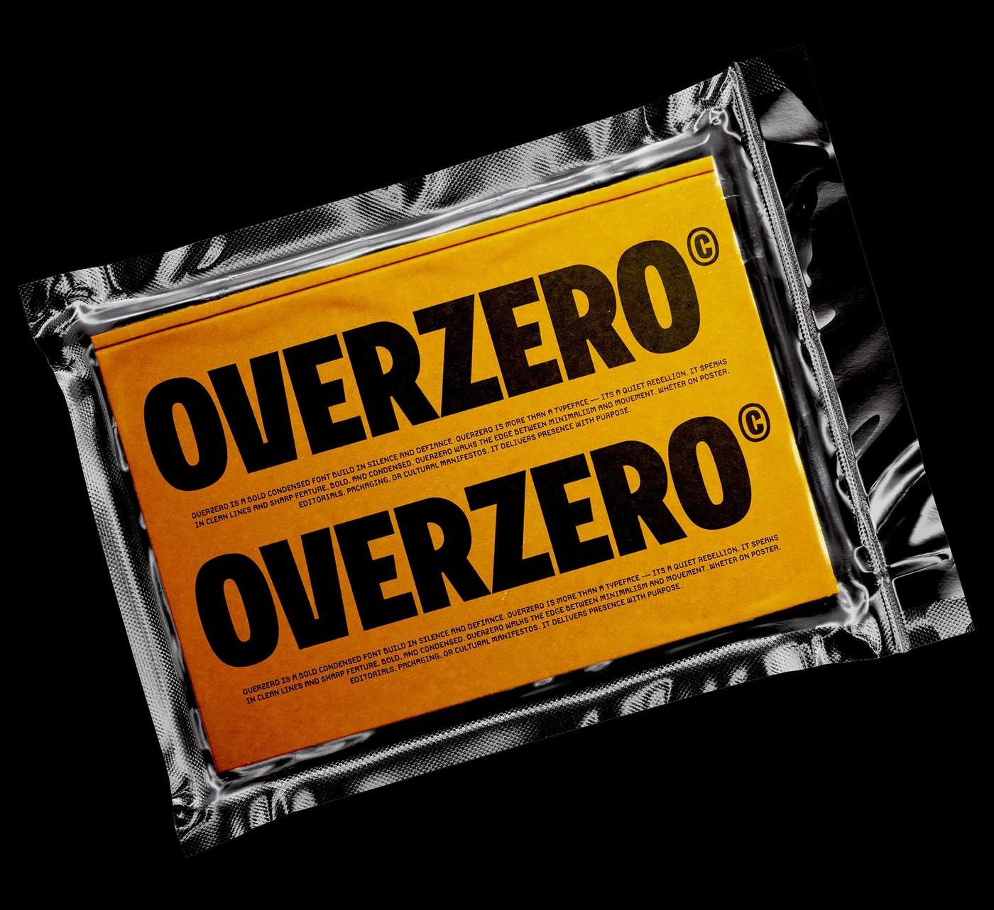 bold condensed display typeface Overzero poster with raw texture