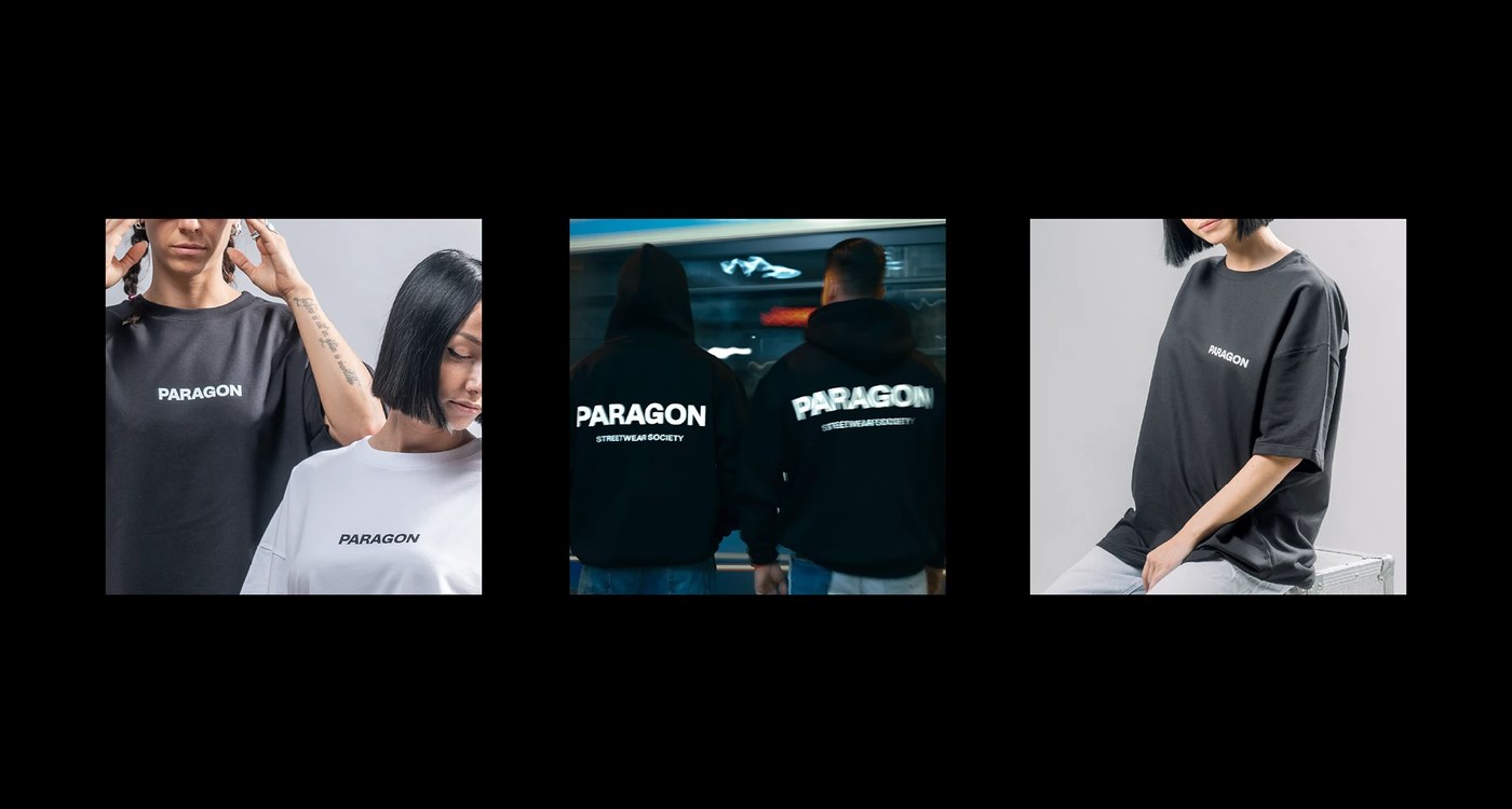 PARAGON Streetwear detail view — brand identity design by Stelios Ypsilantis