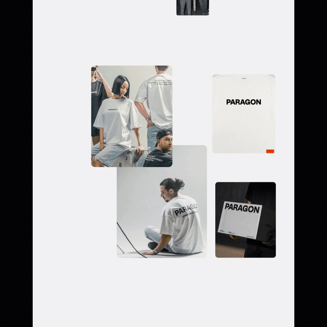 PARAGON Streetwear application detail — brand identity design by Stelios Ypsilantis