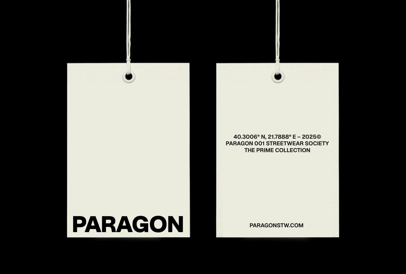 PARAGON Streetwear closing detail — brand identity design by Stelios Ypsilantis