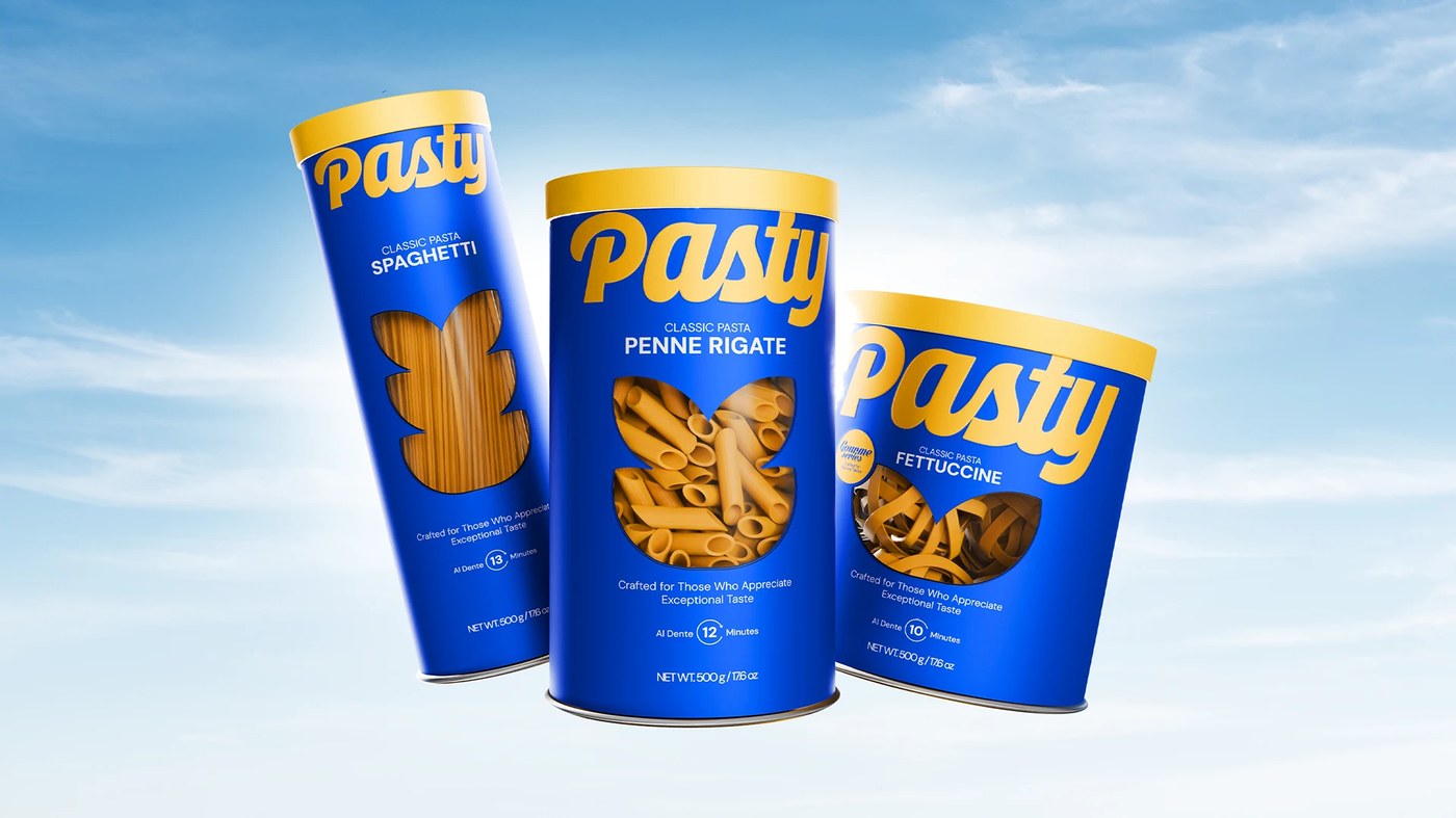 Pasty Branding application detail — packaging design by Venore Creative