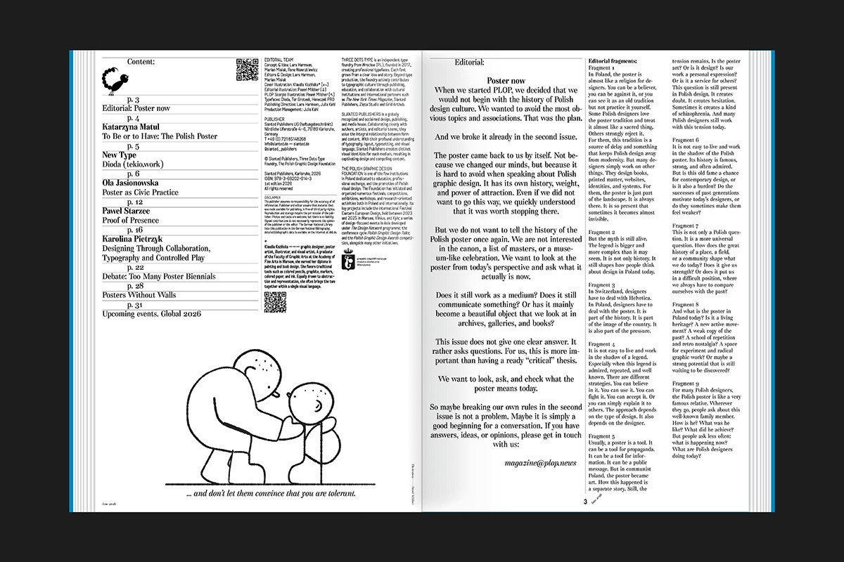 PLOP #02 typography detail — graphic design by Marian Misiak